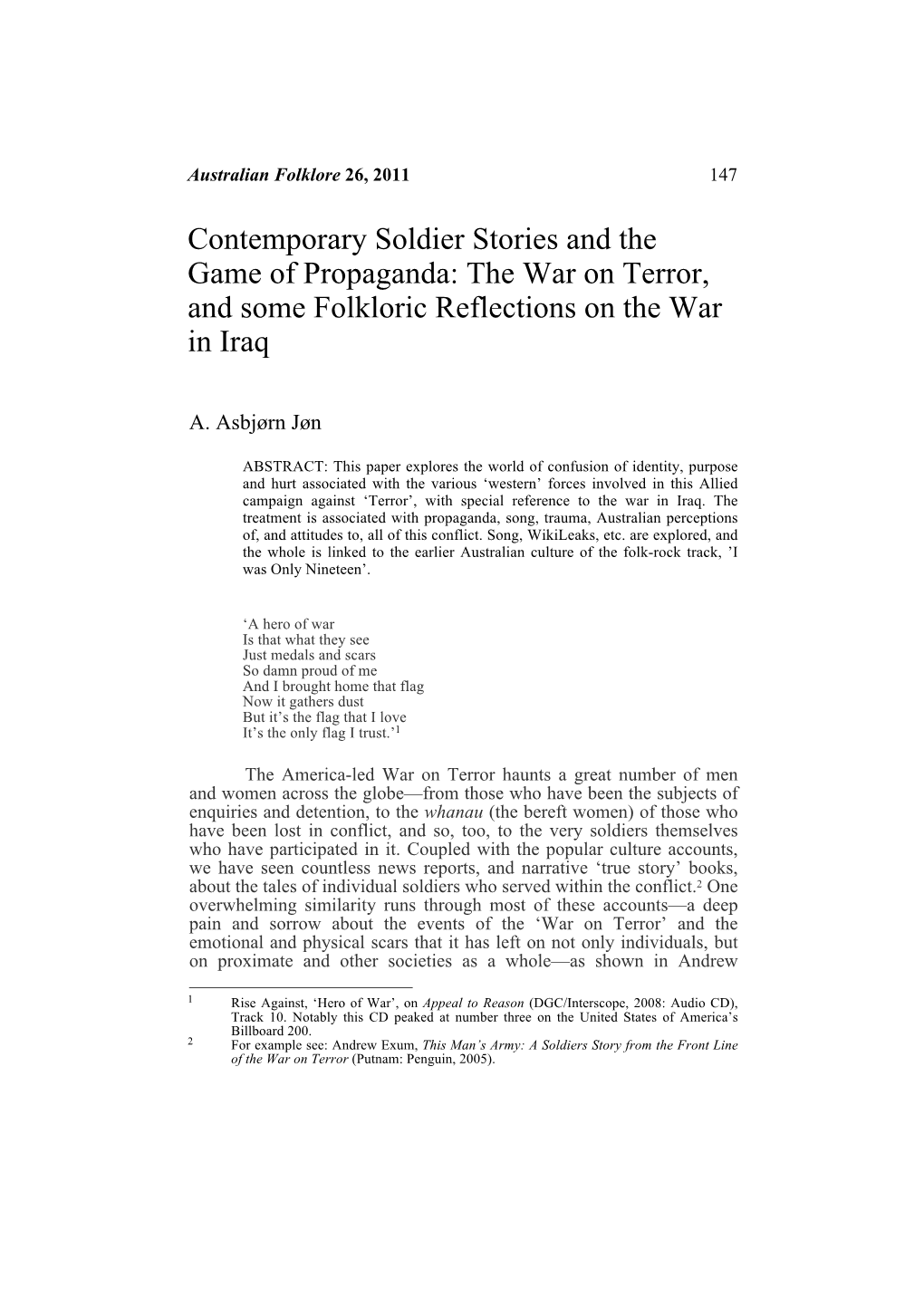 Pp.147-160 Jøn Contemporary Soldier Stories