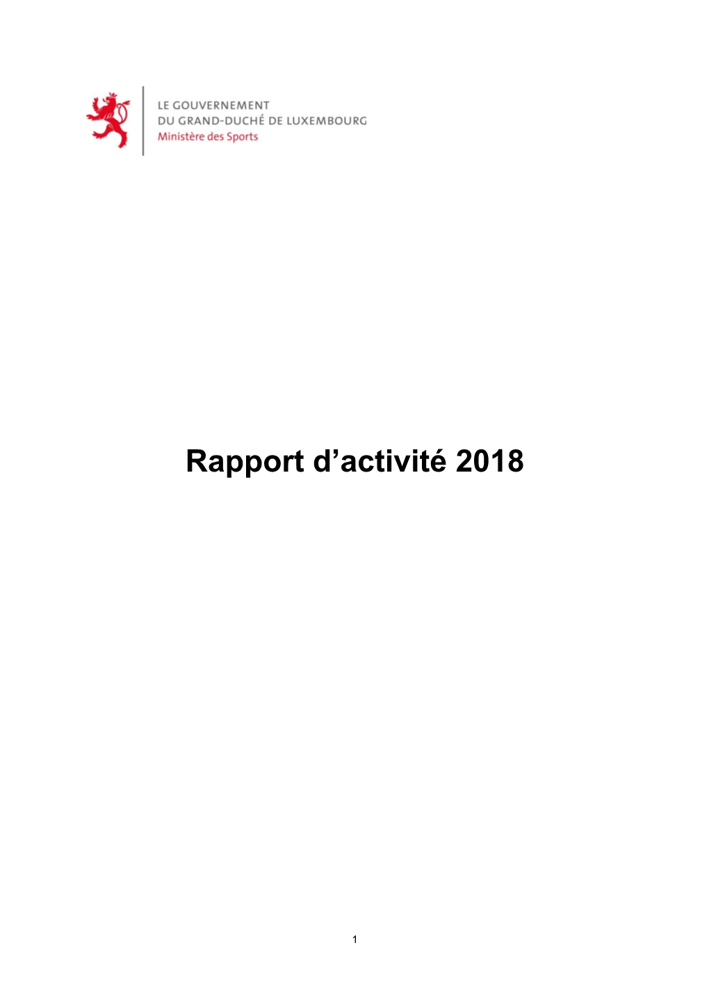 Rapport D'activité 2018