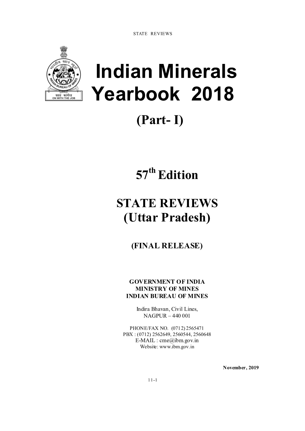 Indian Minerals Yearbook 2018