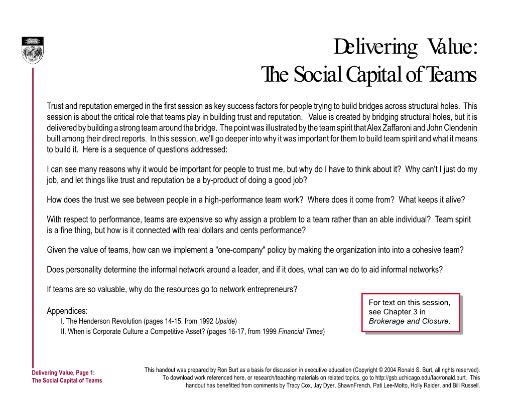 Papers/Delivering Value- Social Capital of Teams Burt GSB.Pdf