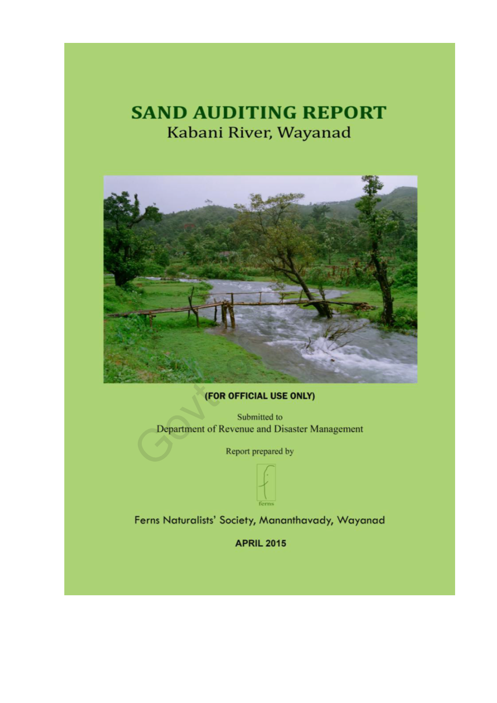 SAND AUDITING REPORT Kabani River, Wayanad