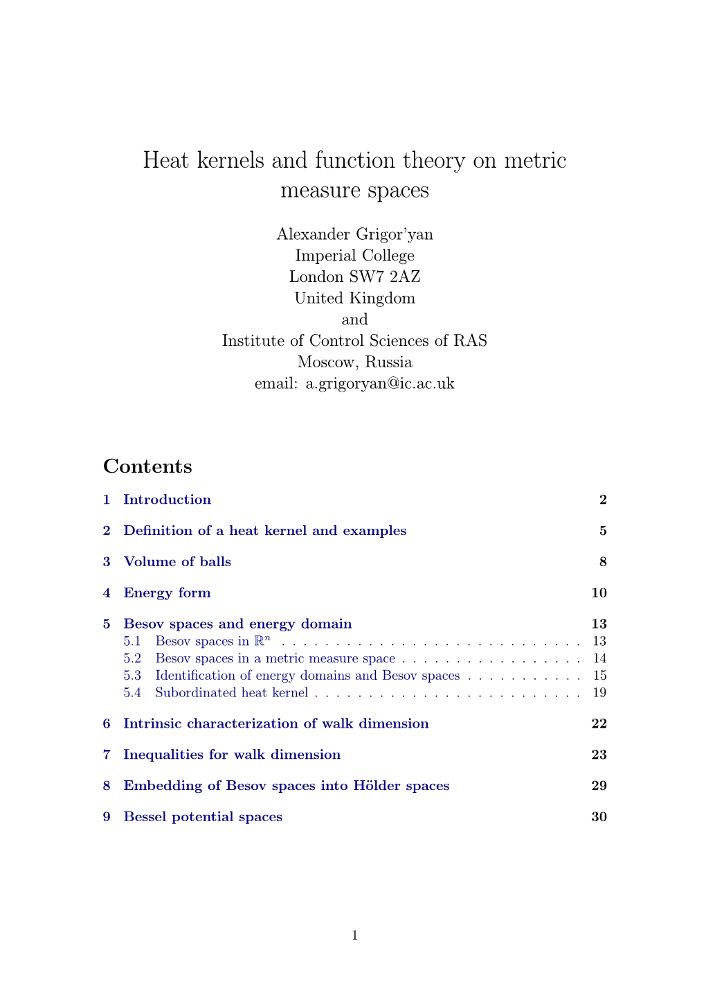 Heat Kernels and Function Theory on Metric Measure Spaces