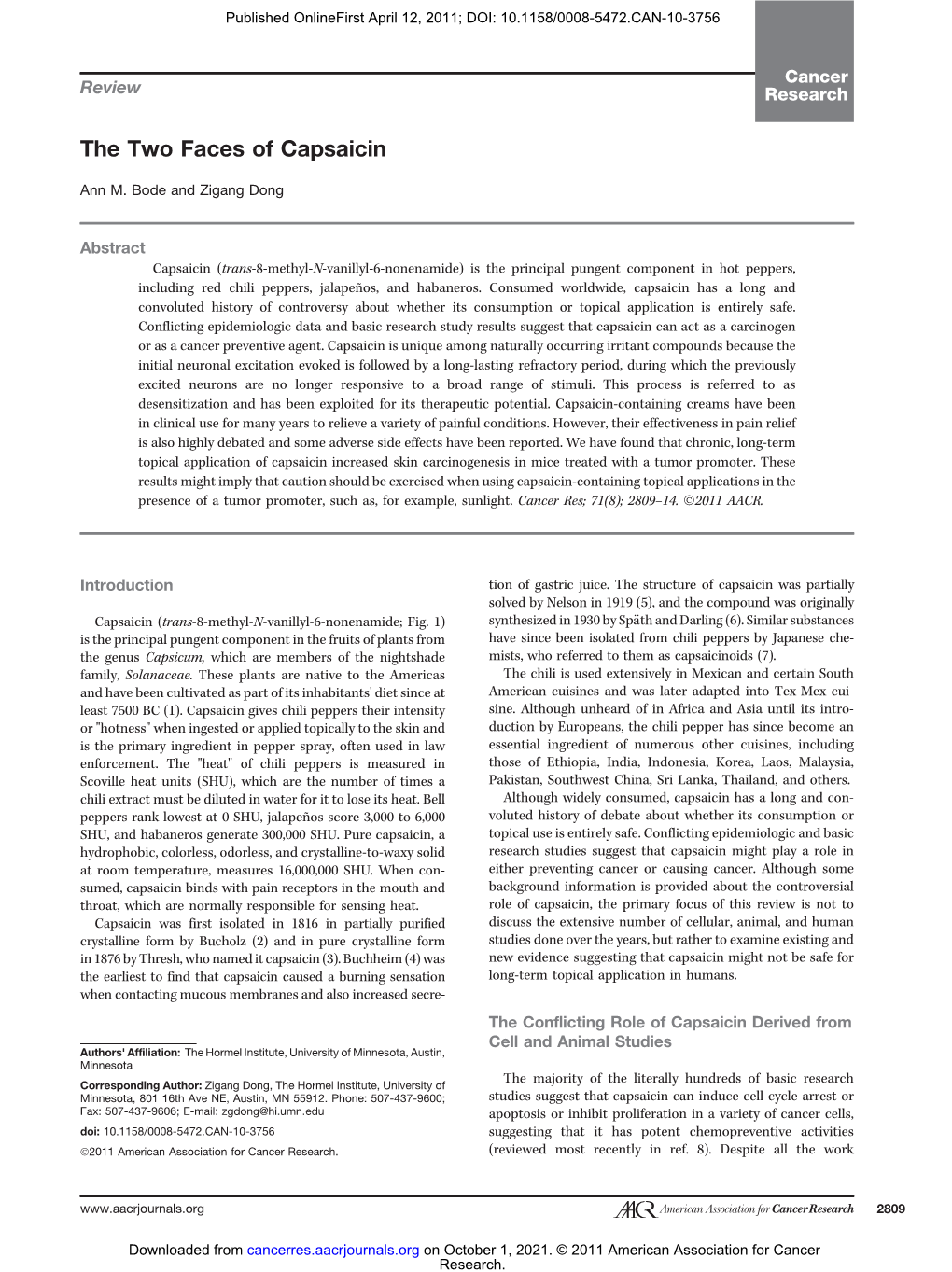 The Two Faces of Capsaicin