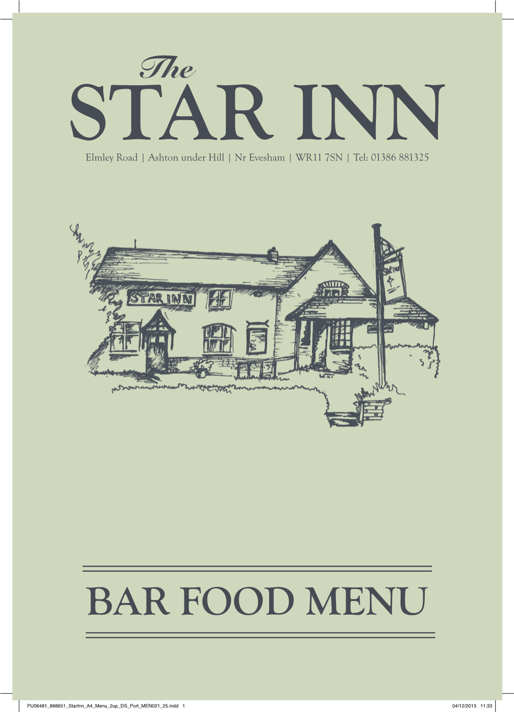 Bar Food Menu