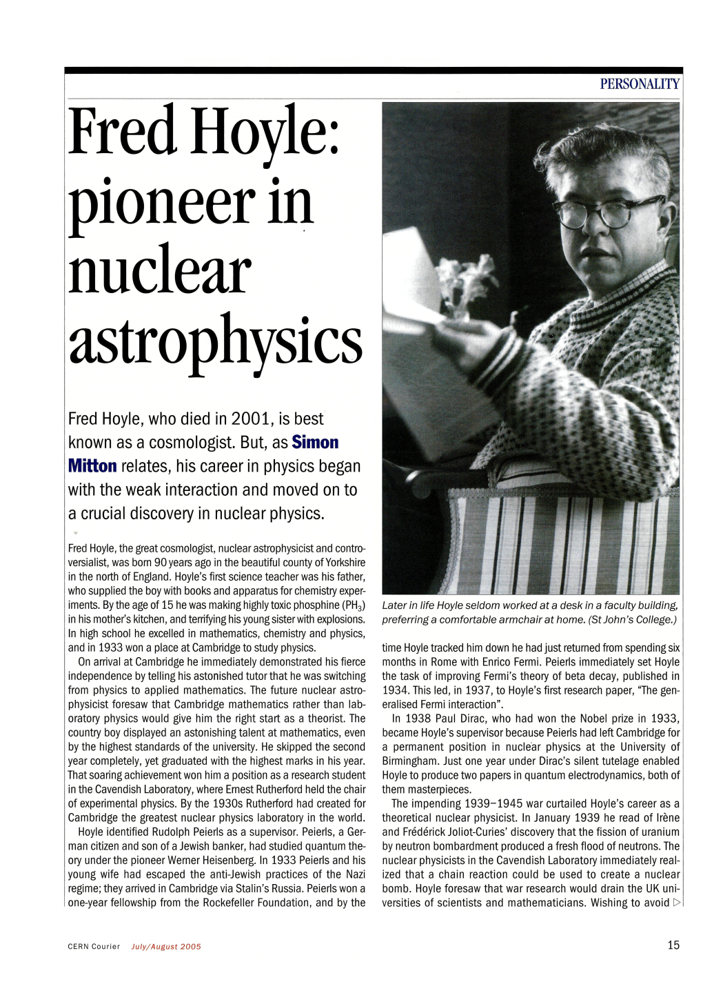 Fred Hoyle: Pioneer in Nuclear Astrophysics