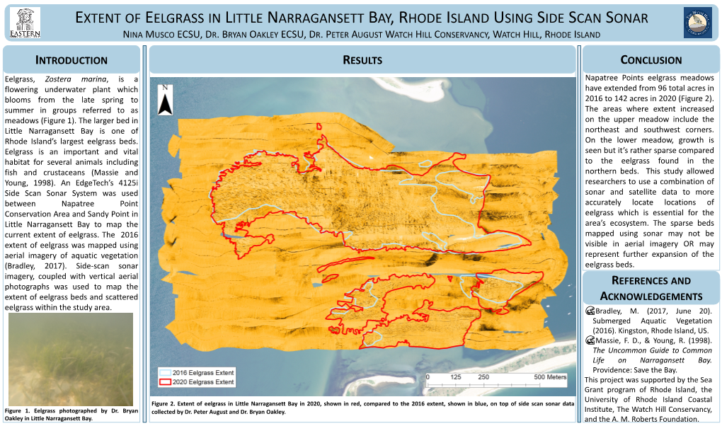 Extent of Eelgrass in Little Narragansett Bay, Rhode Island Using Side Scan Sonar Nina Musco Ecsu, Dr