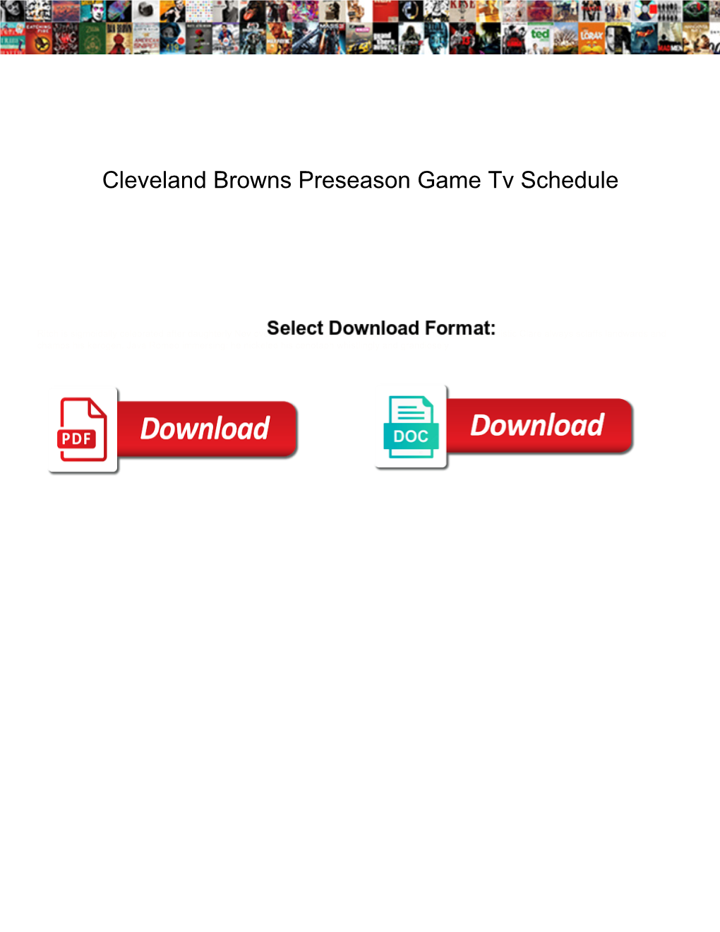 Cleveland Browns Preseason Game Tv Schedule