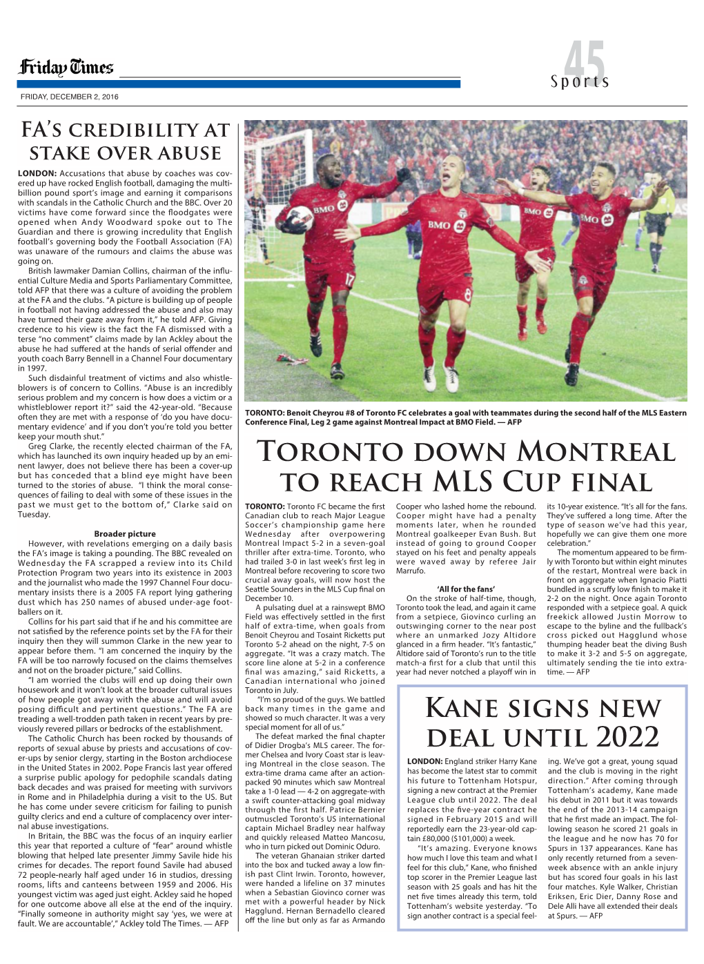 Toronto Down Montreal to Reach MLS Cup Final