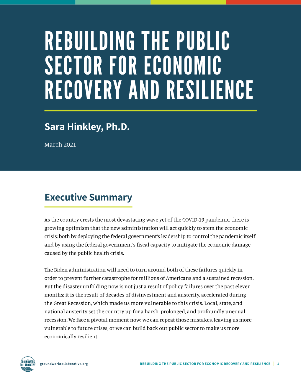 Rebuilding the Public Sector for Economic Recovery and Resilience