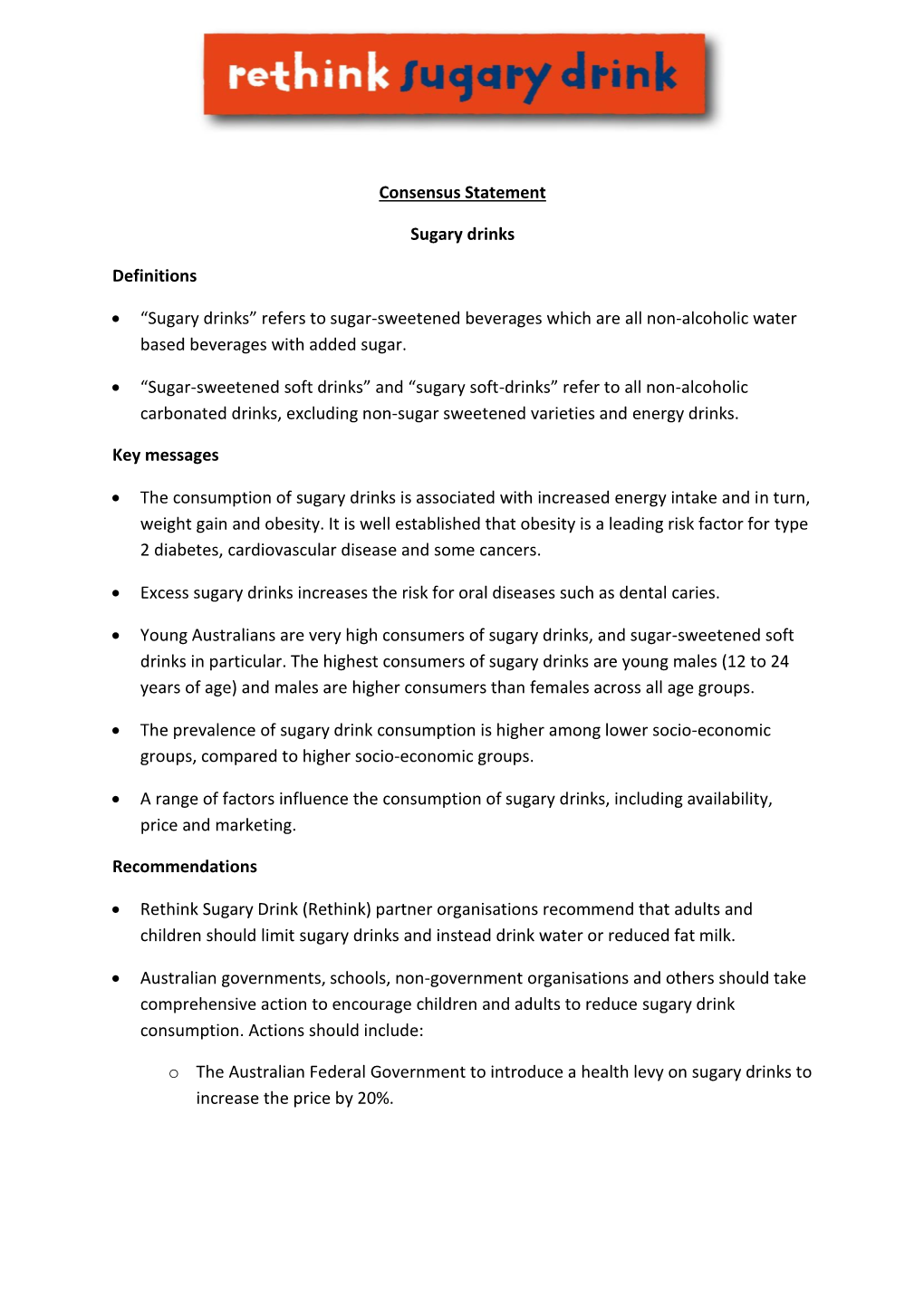 Sugar Sweetened Beverages