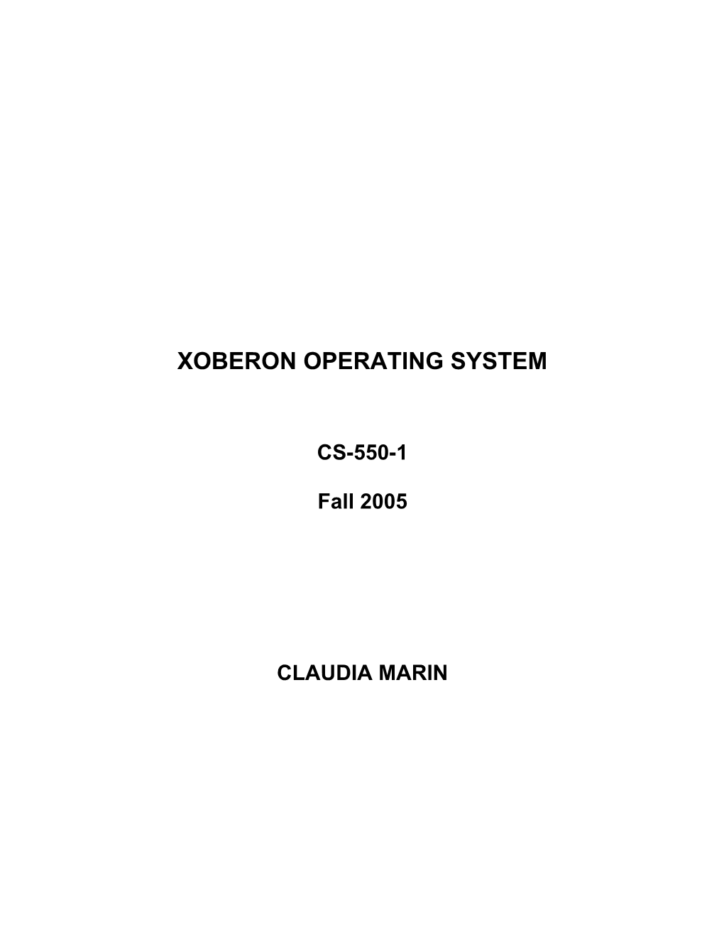 Xoberon Operating System