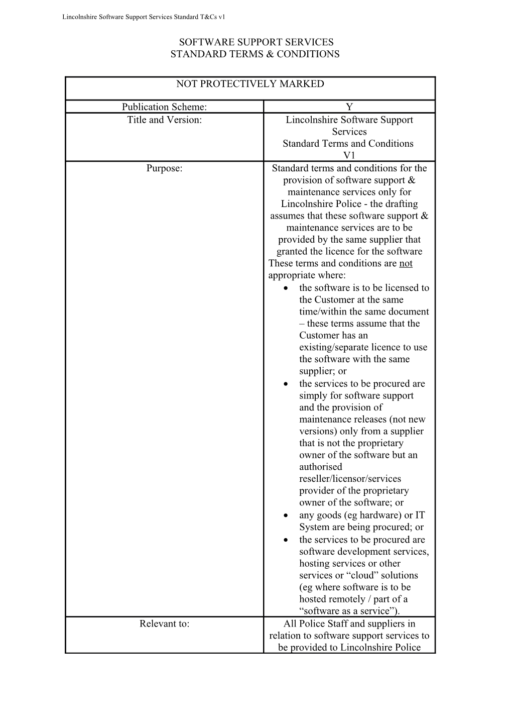 Lincolnshire Software Support Services Standard T&Cs V1