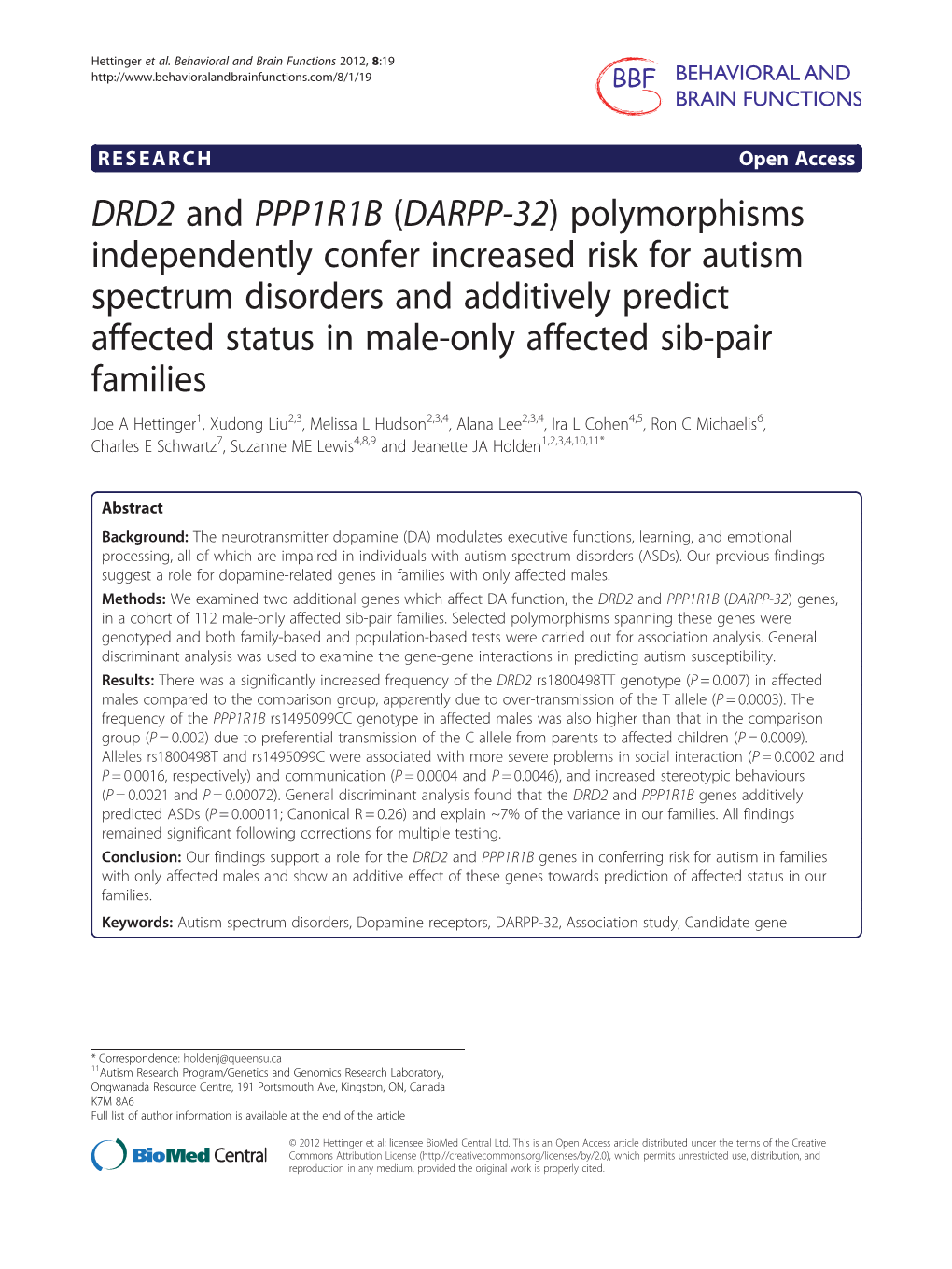 DRD2 and PPP1R1B (DARPP-32)