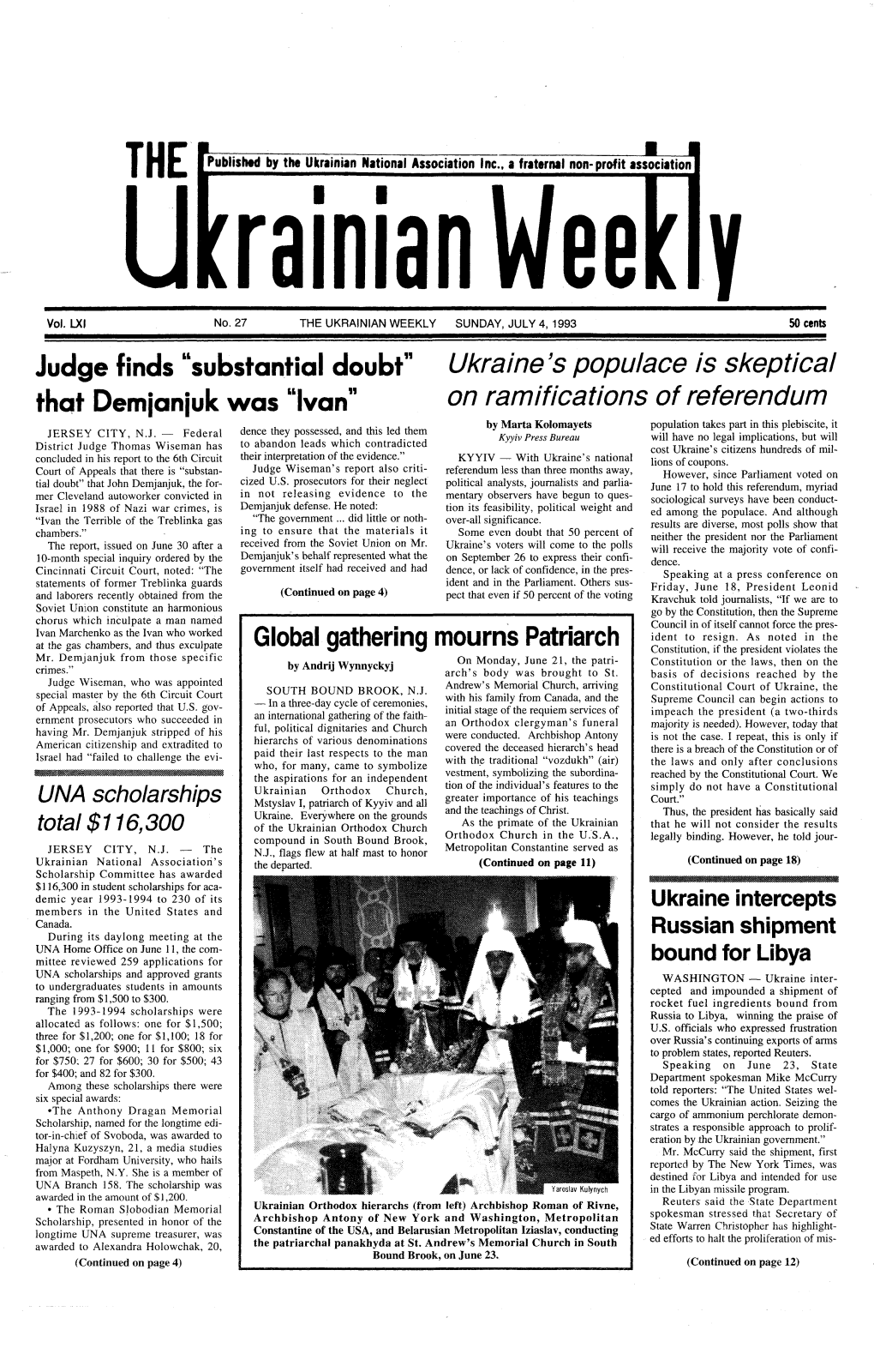 The Ukrainian Weekly 1993, No.27