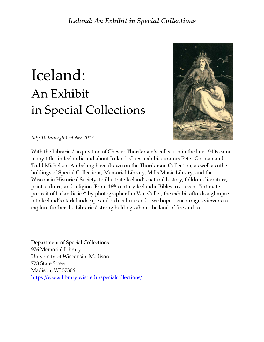 Iceland: an Exhibit in Special Collections