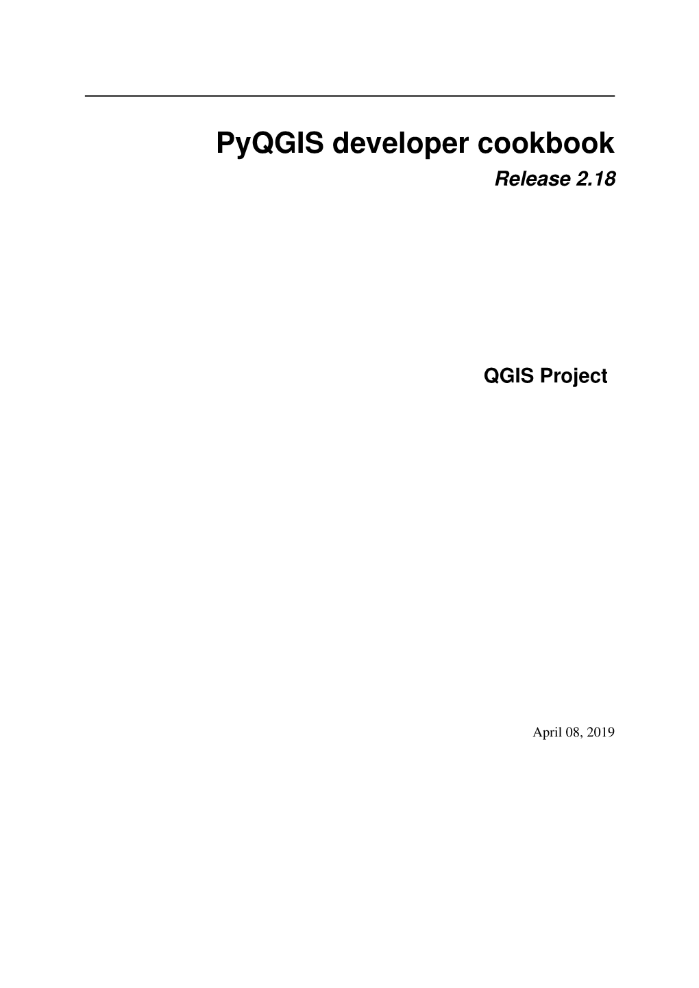 Pyqgis Developer Cookbook Release 2.18