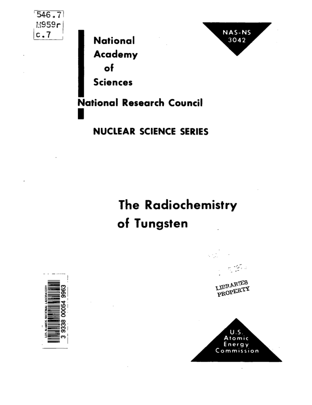 The Radiochemistry of Tungsten