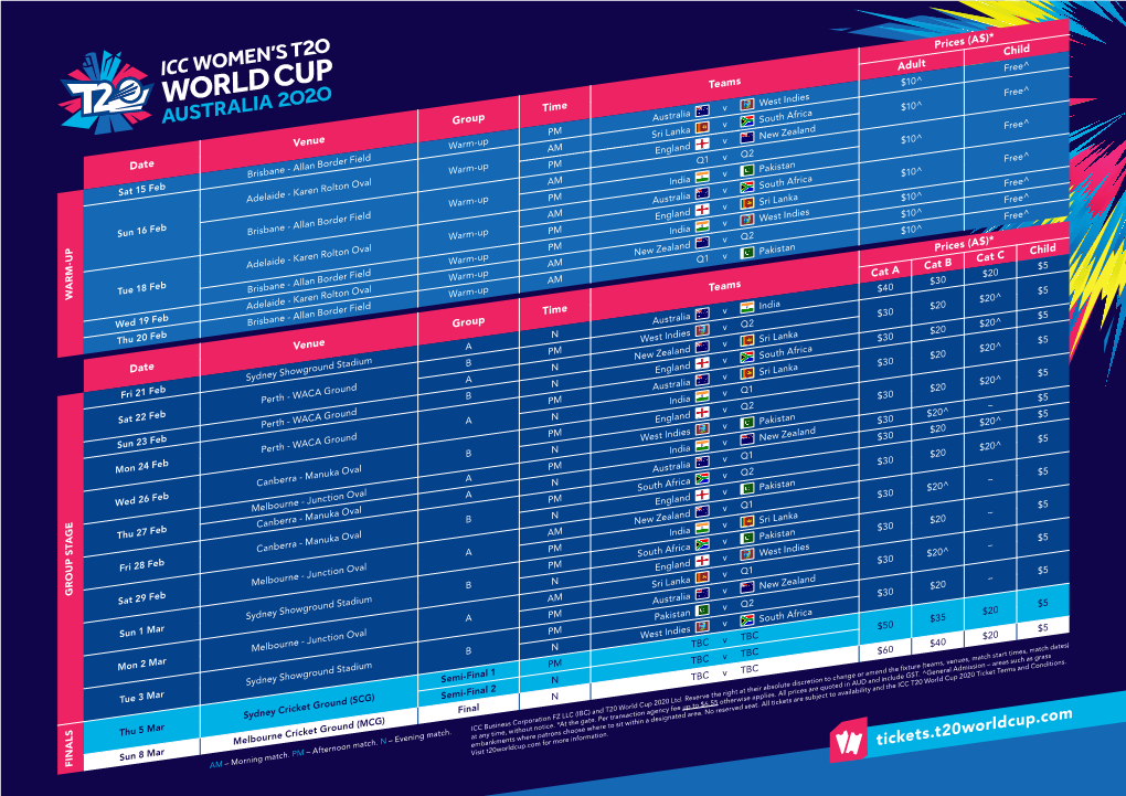 Tickets.T20worldcup.Com ICC T20 World Cup 2020 Ticket Terms and Conditions