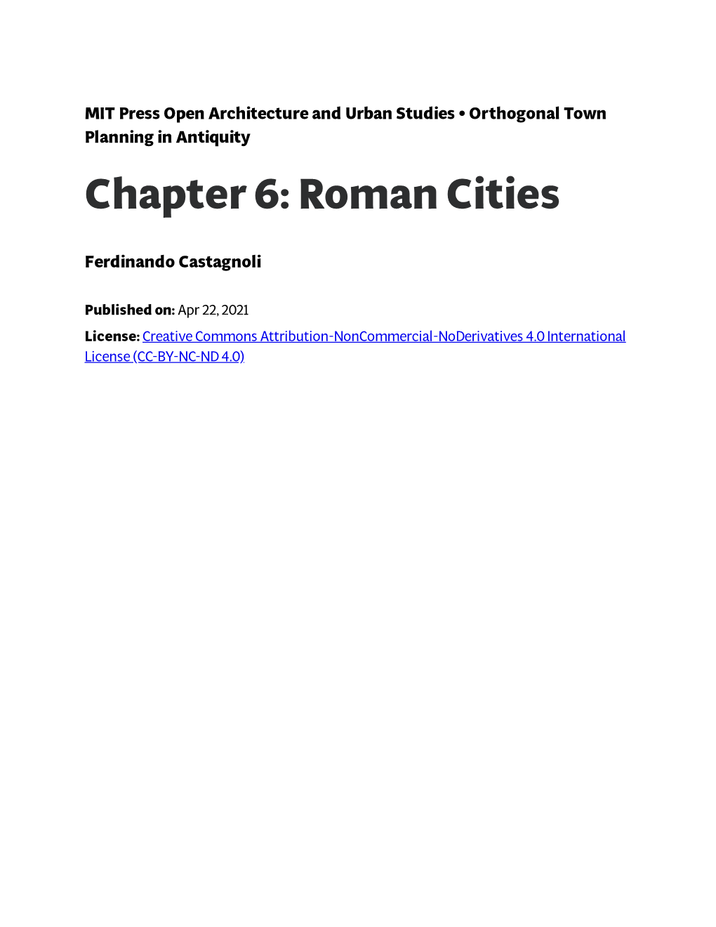 Roman Cities