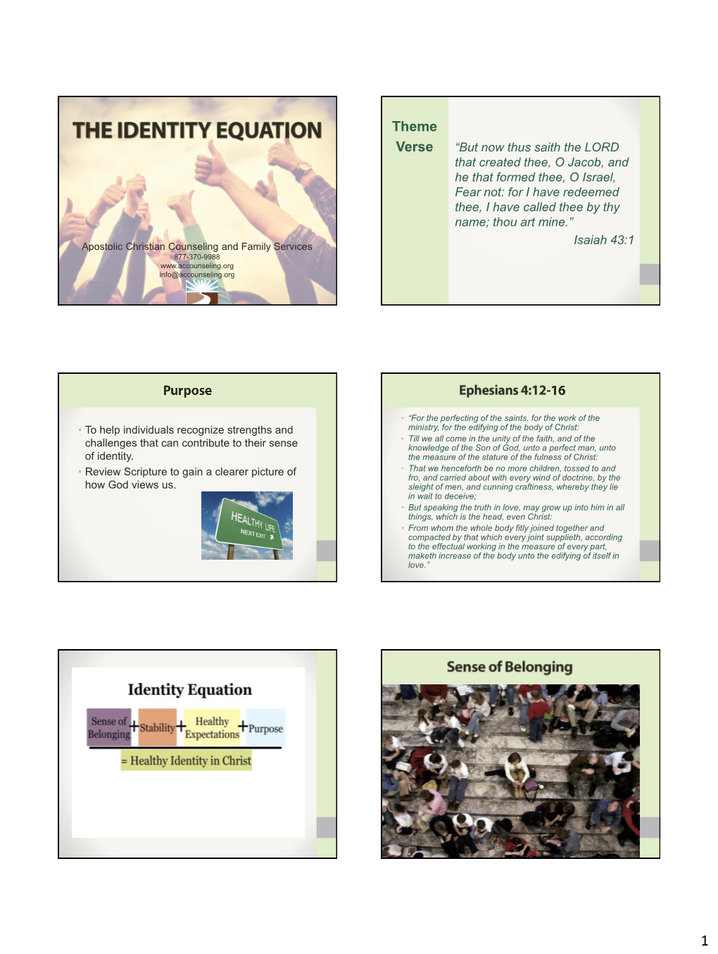 The Identity Equation Handout