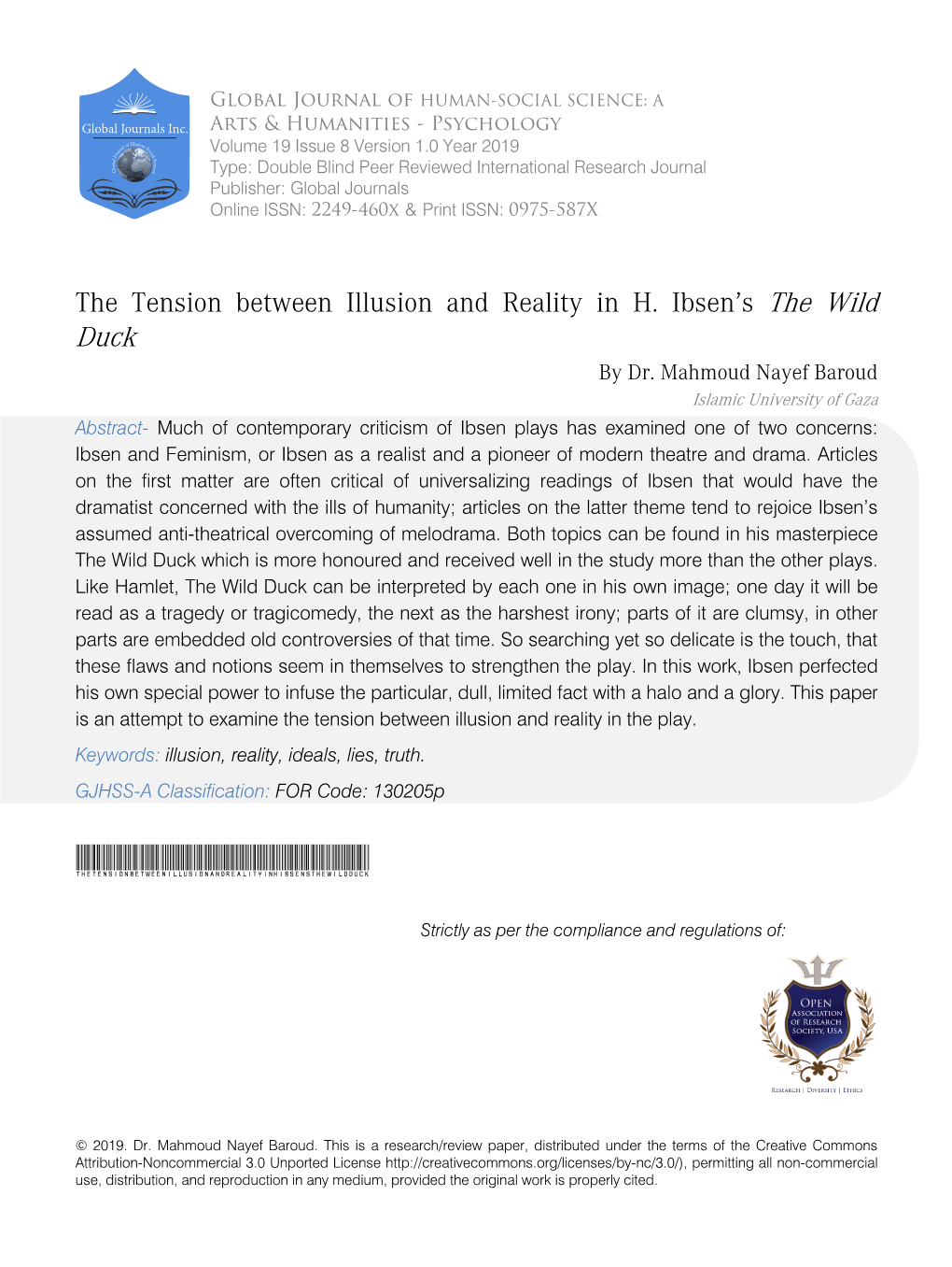 The Tension Between Illusion and Reality in H. Ibsen's the Wild Duck