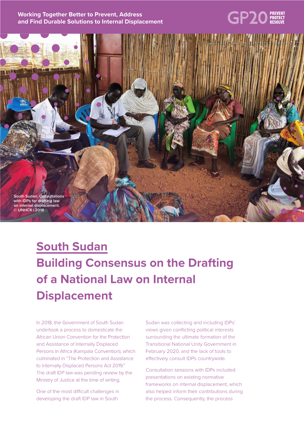 South Sudan Building Consensus on the Drafting of a National Law on Internal Displacement