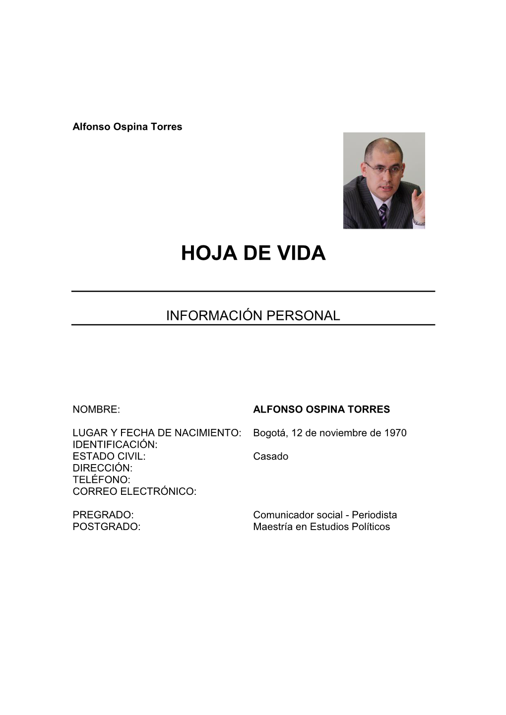 Alfonso Ospina Torres