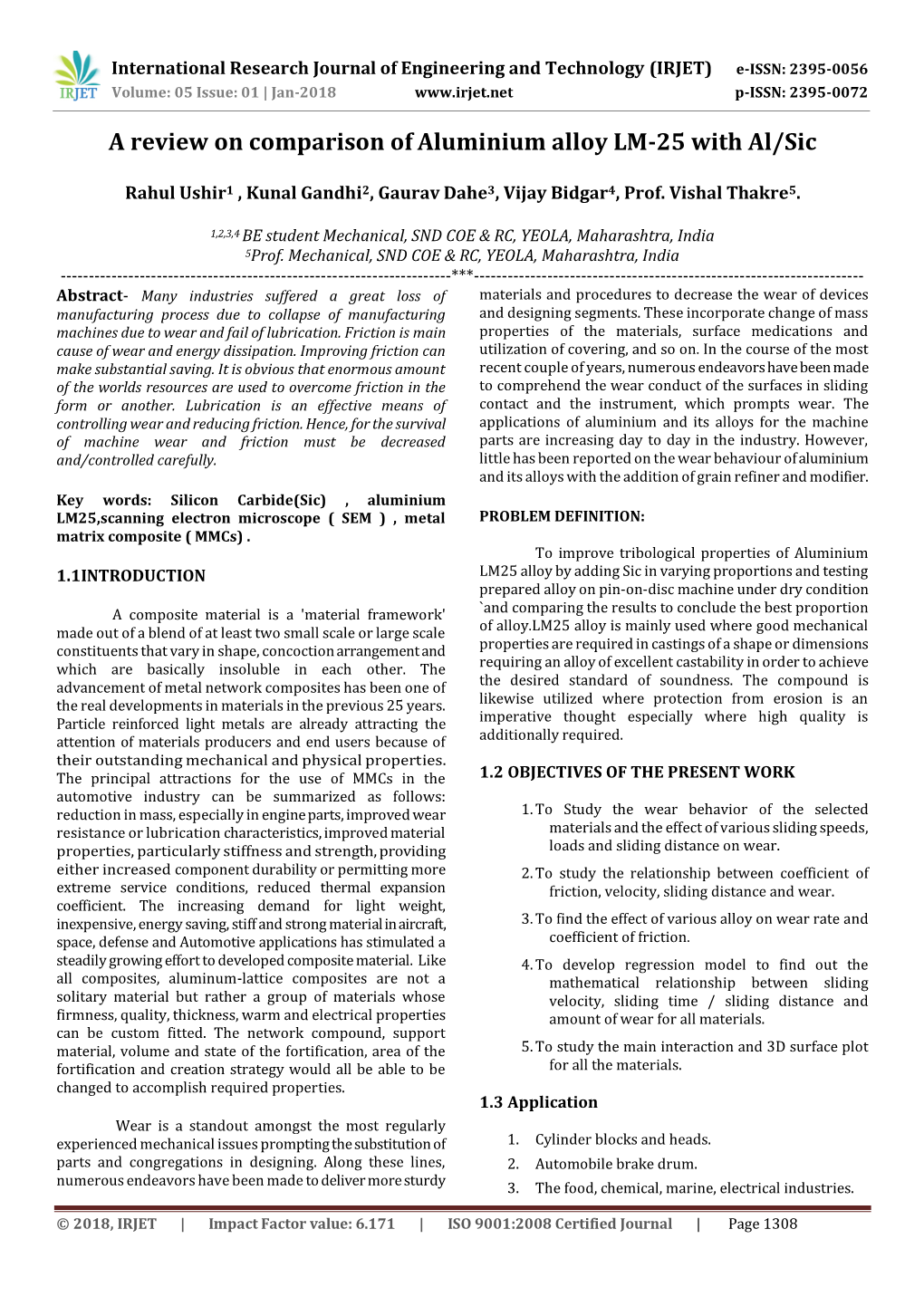 A Review on Comparison of Aluminium Alloy LM-25 with Al/Sic