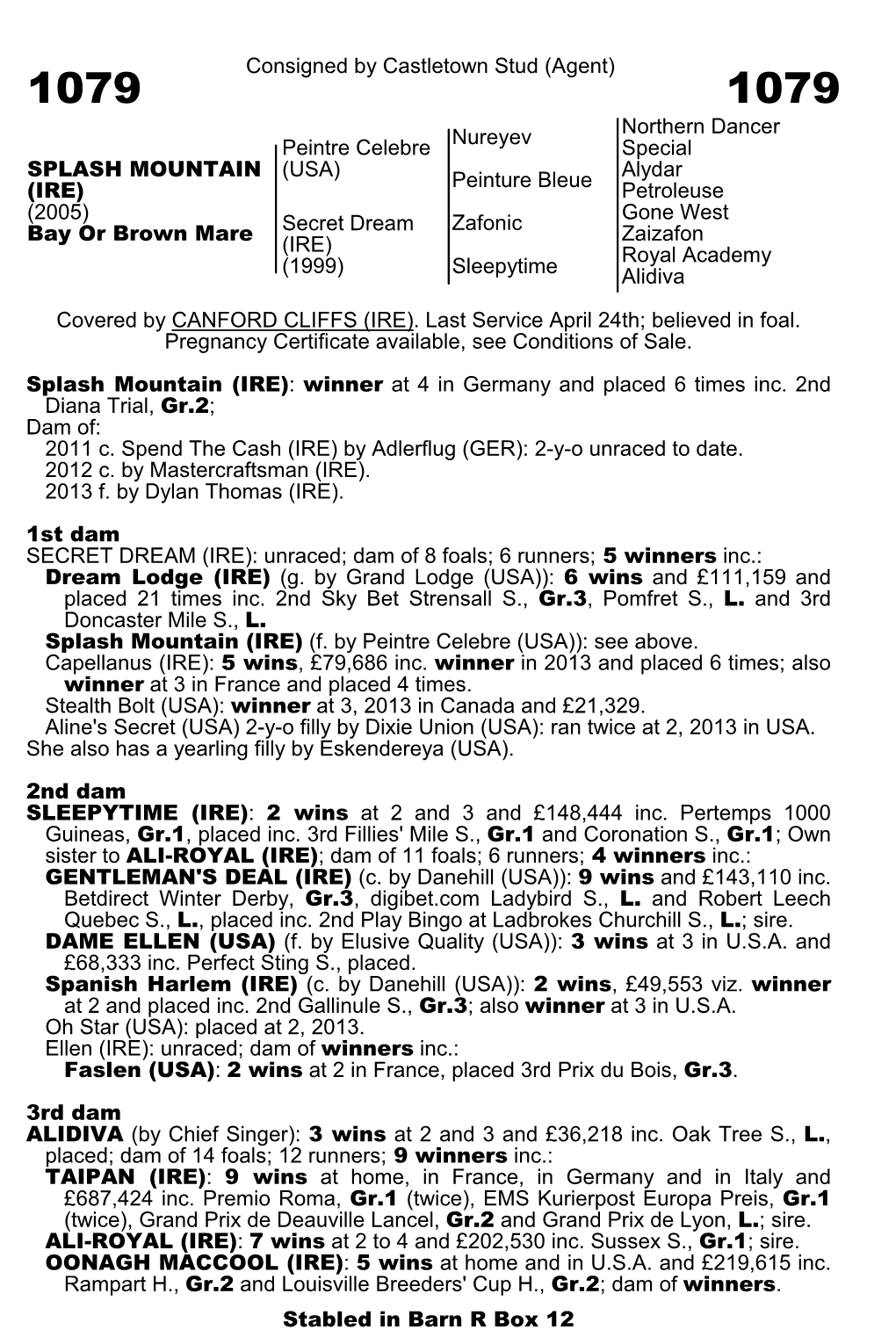 Consigned by Castletown Stud (Agent) Nureyev Northern