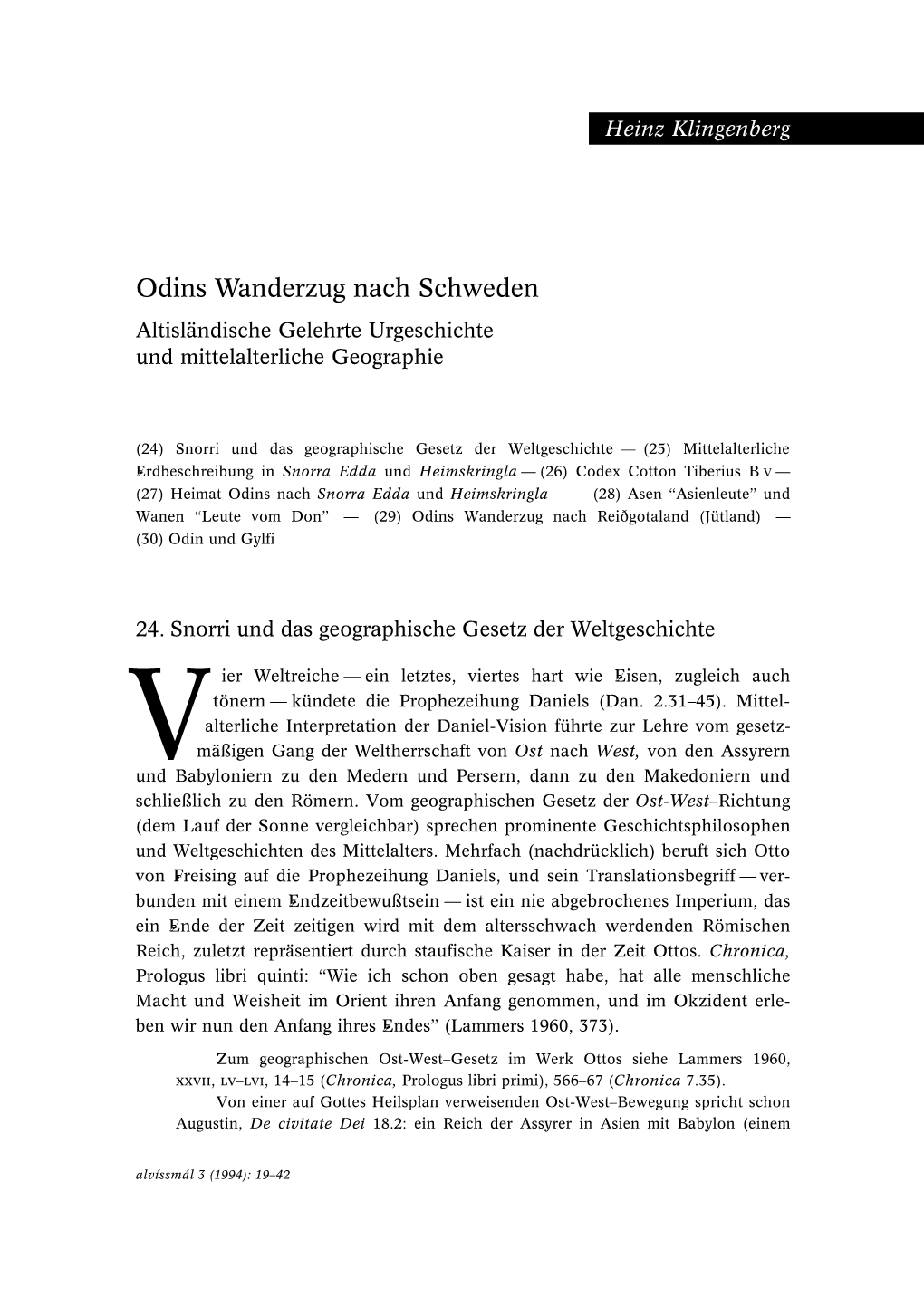 Odins Wanderzug Nach Schweden. Altisländische Gelehrte