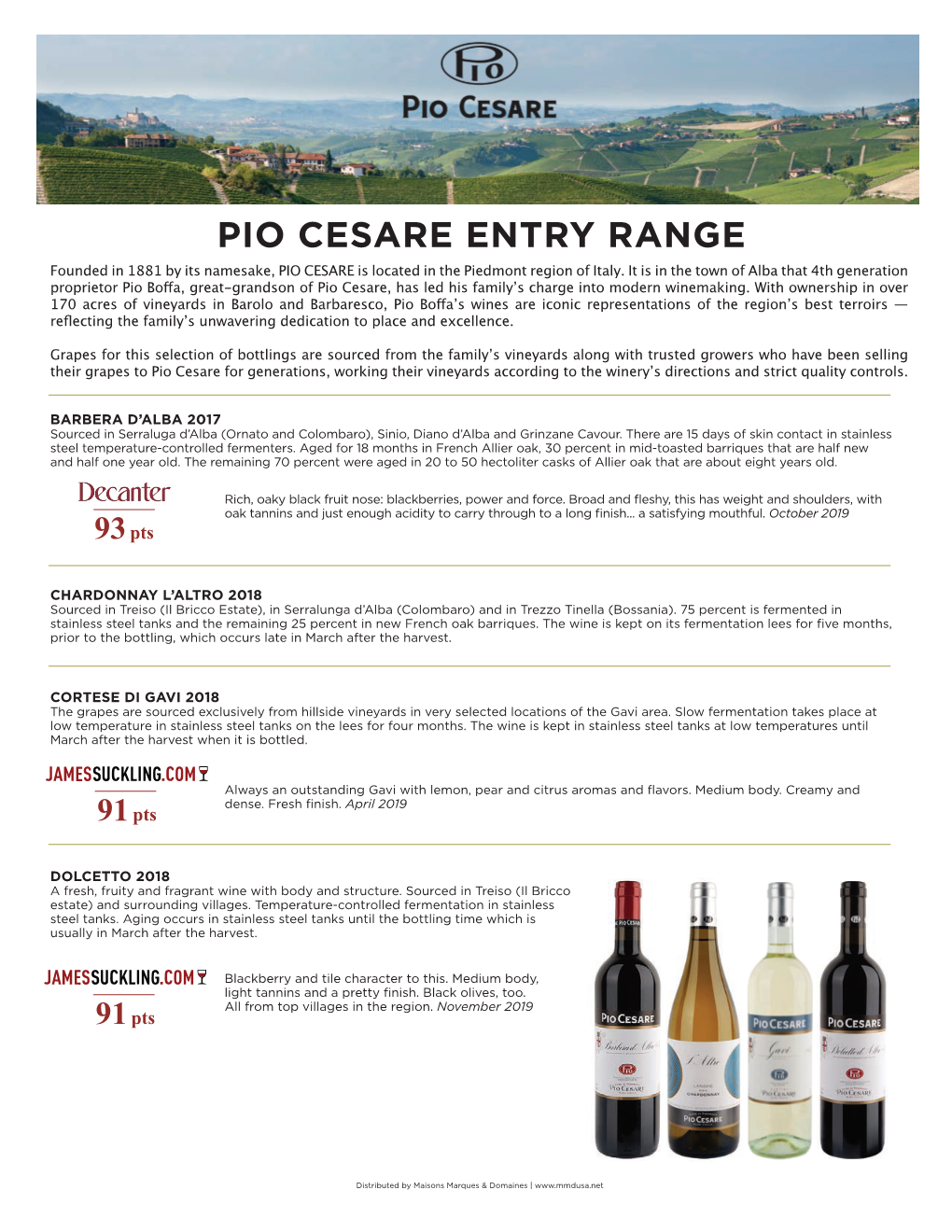 Pio Cesare Entry Range