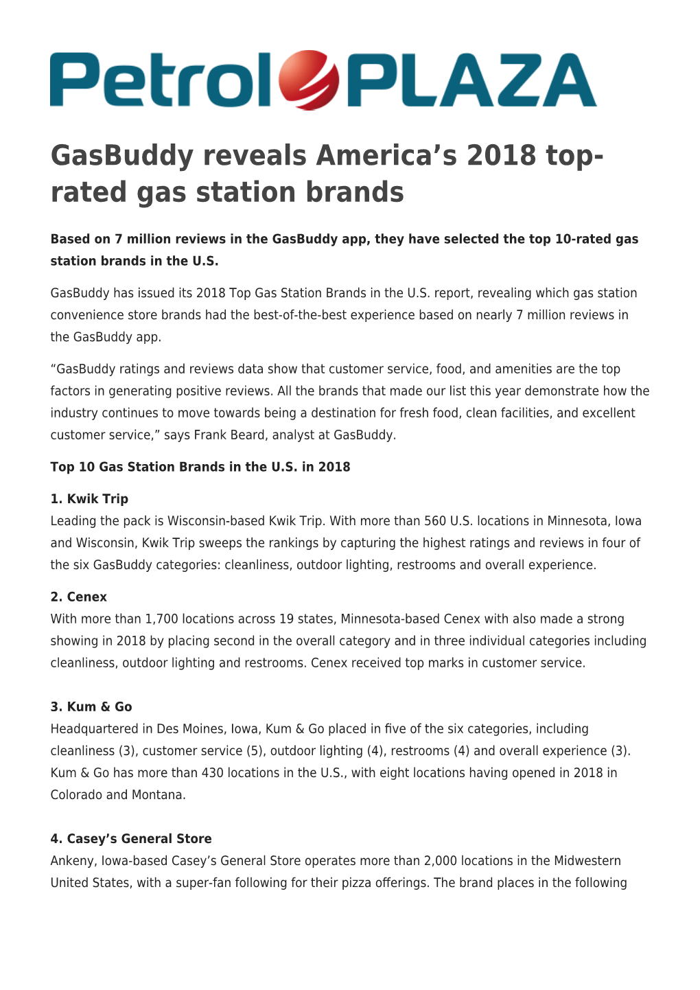 Rated Gas Station Brands