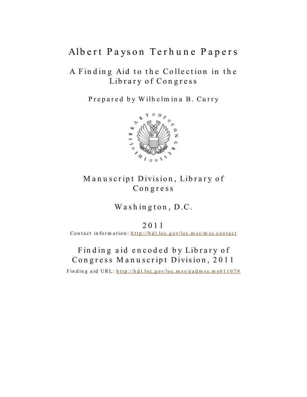 Albert Payson Terhune Papers