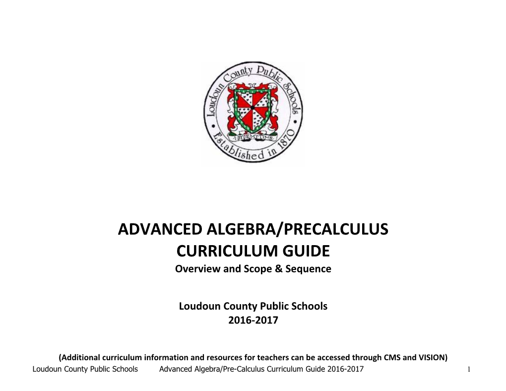 Advanced Algebra/Precalculus