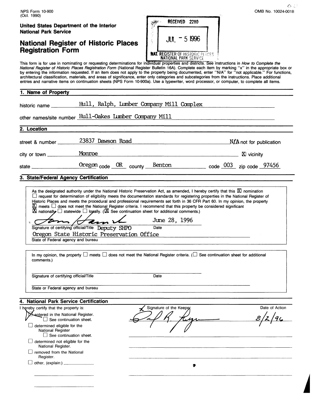 National Register of Historic Places Registration Form NAT