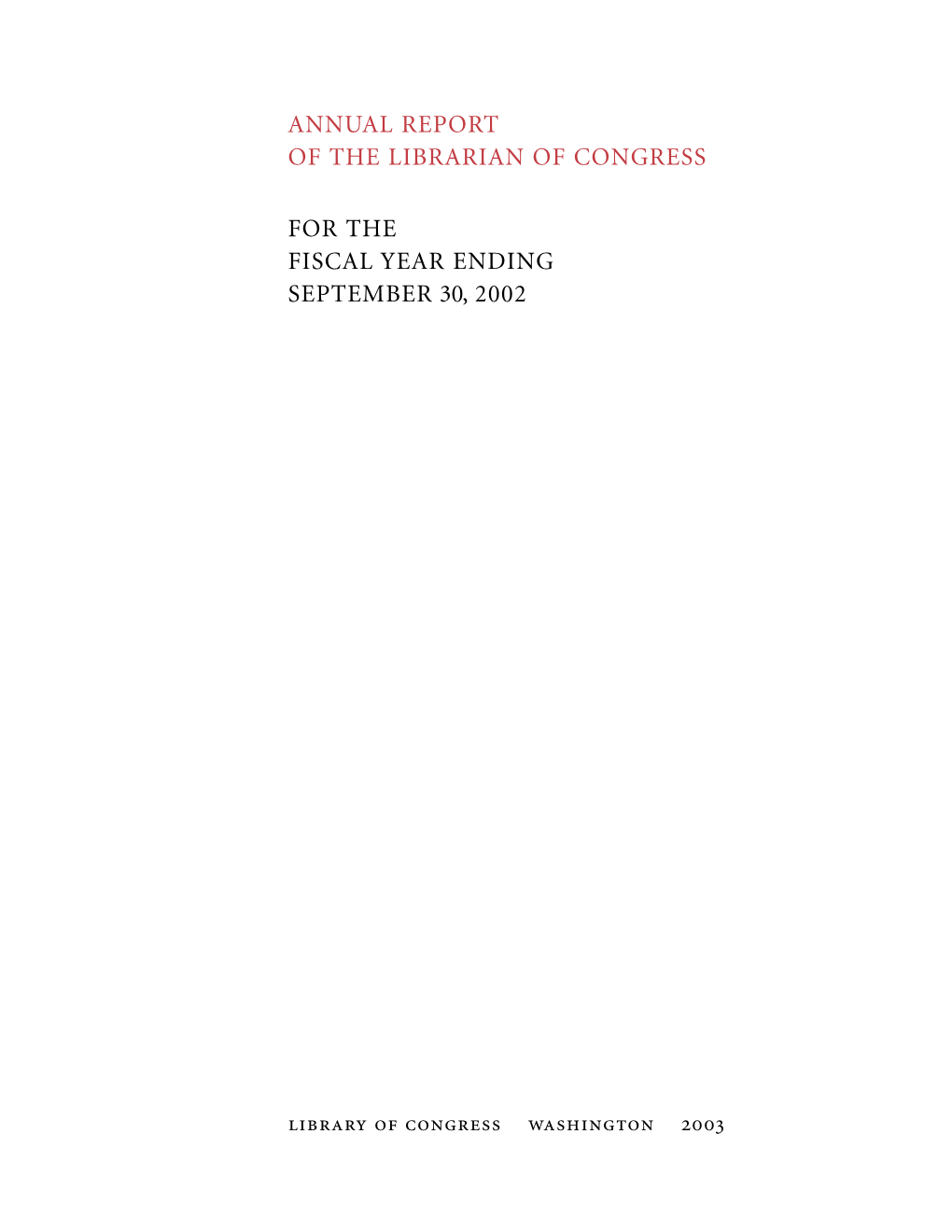 Annual Report of the Librarian of Congress