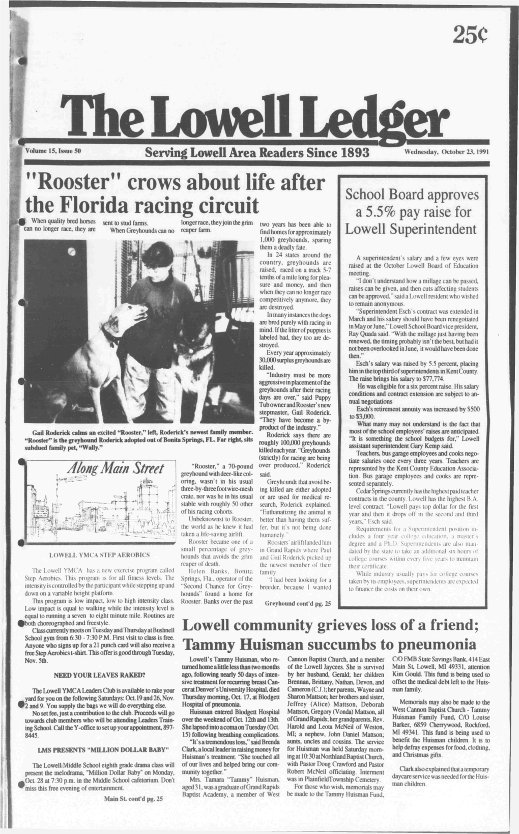Rooster" Crows About Life After School Board Approves the Florida Racing Circuit a 5.5% Pay Raise for When Quality Bred Horses Sent to Stud Faims