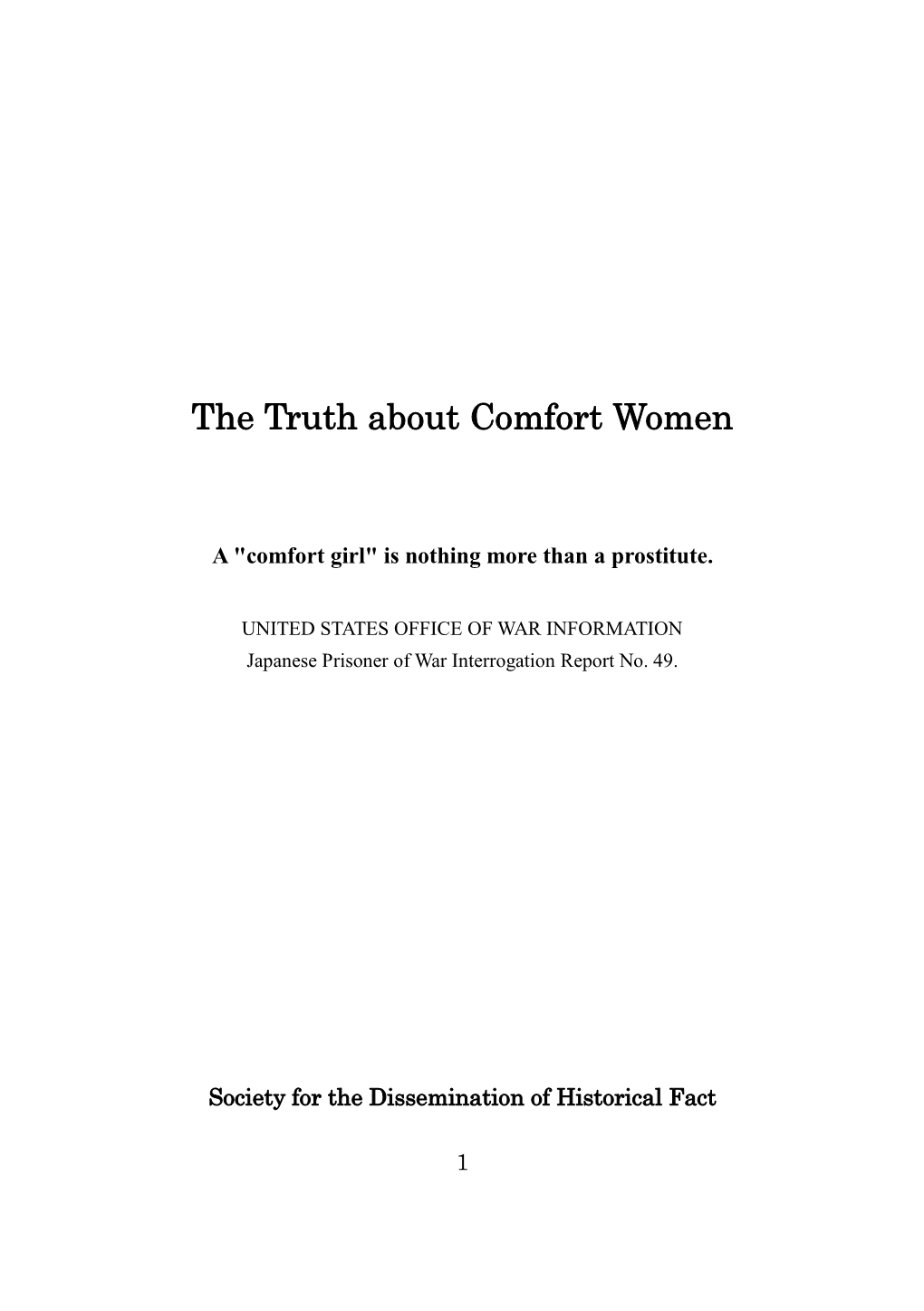 The Truth About Comfort Women