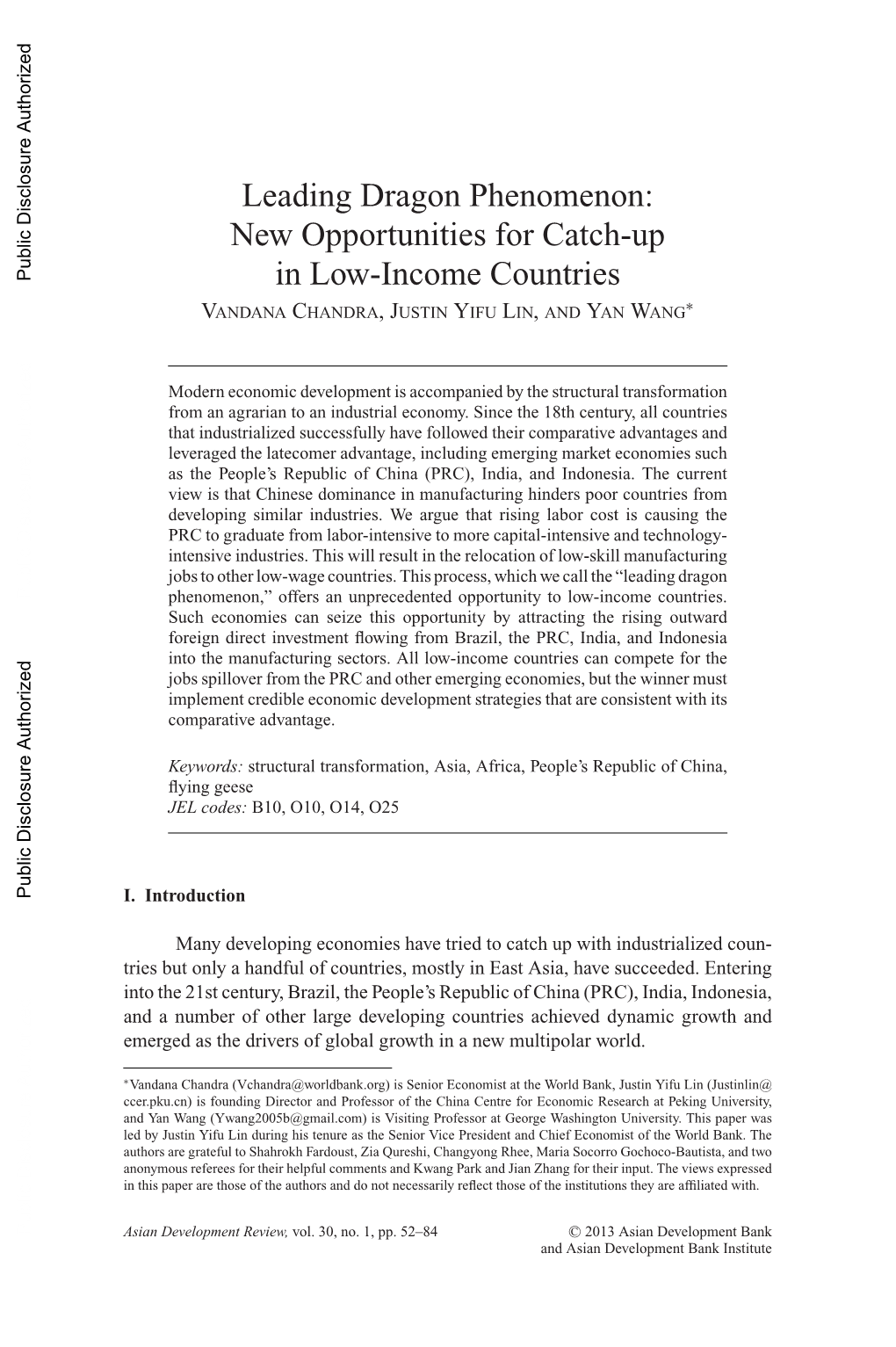 New Opportunities for Catch-Up in Low-Income Countries