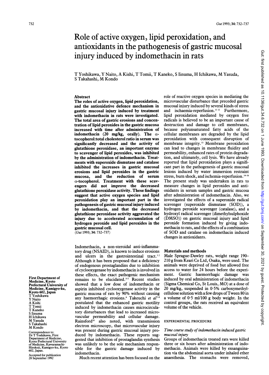 Role of Active Oxygen, Lipid Peroxidation, and Antioxidants In