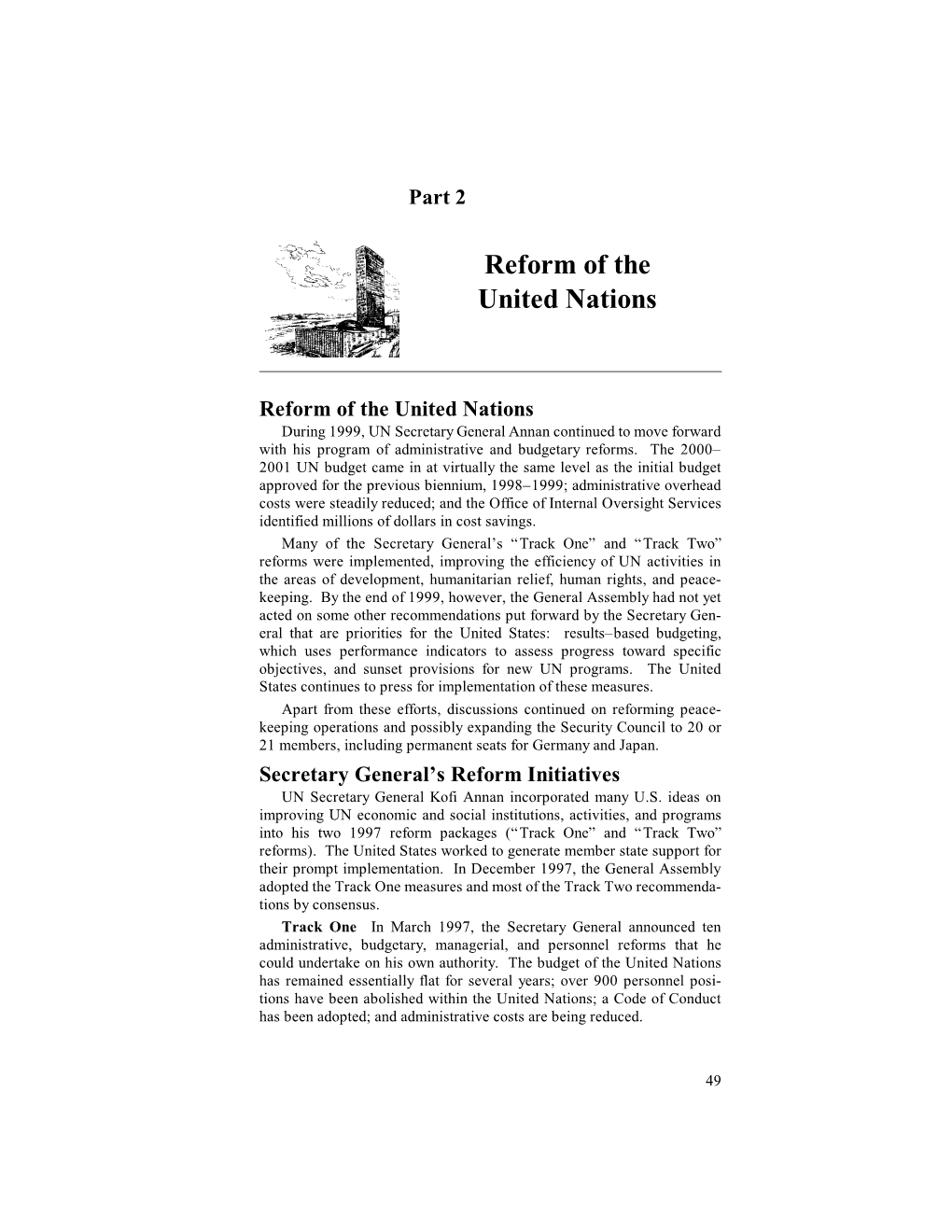 Part 2: Reform of the United Nations