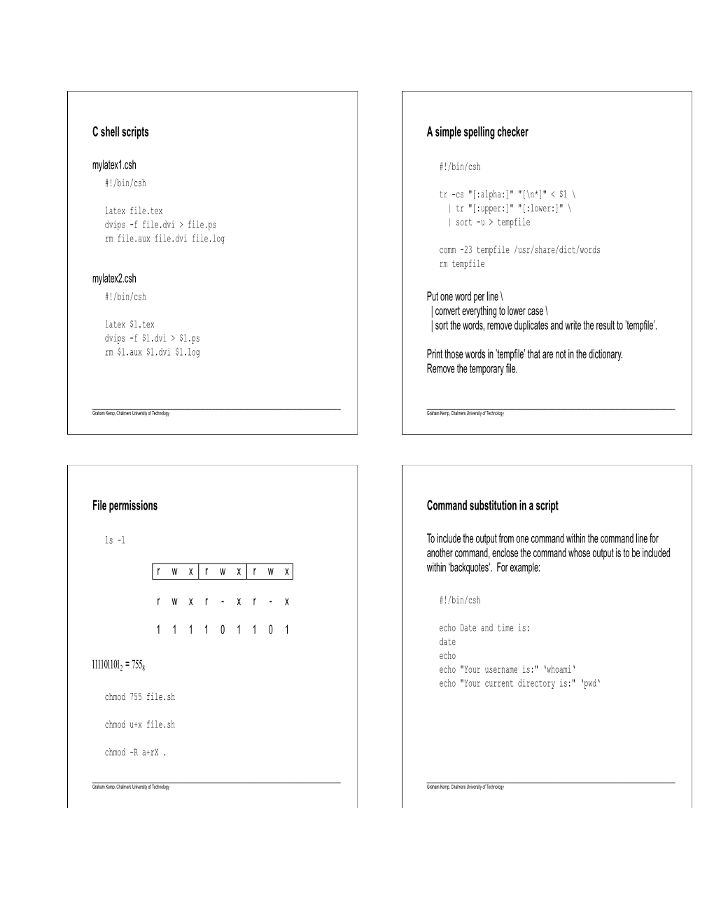 C Shell Scripts File Permissions a Simple Spelling Checker Command