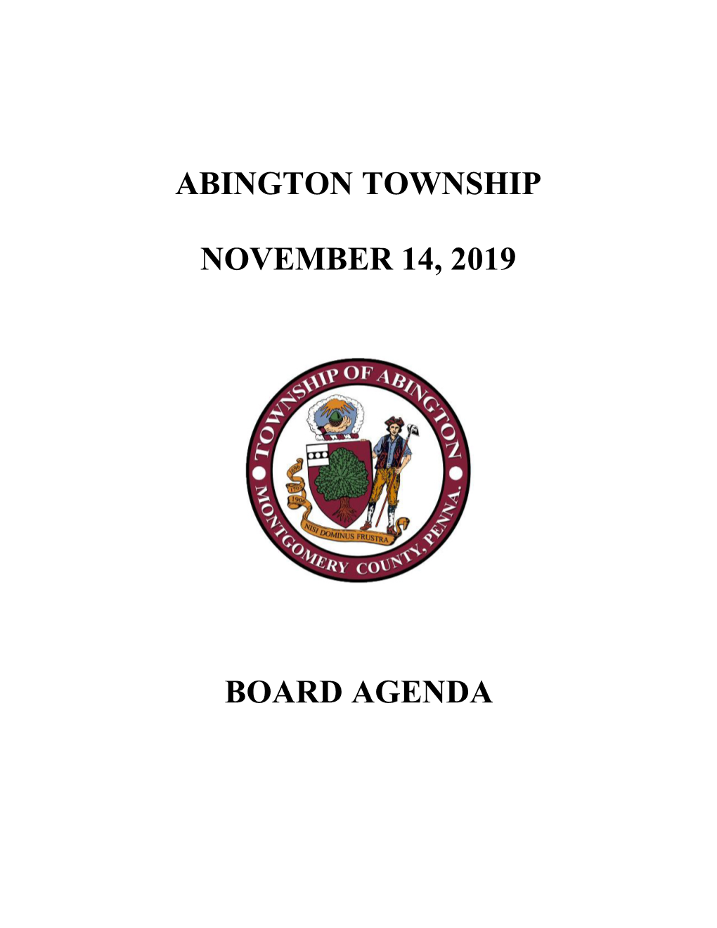 Abington Township November 14, 2019 Board Agenda