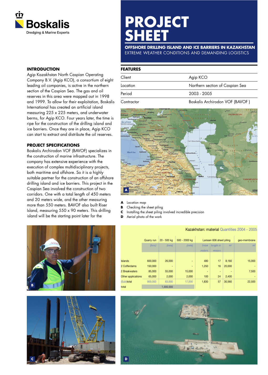 Project SHEET Offshore Drilling Island and Ice Barriers in Kazakhstan Extreme Weather Conditions and Demanding Logistics