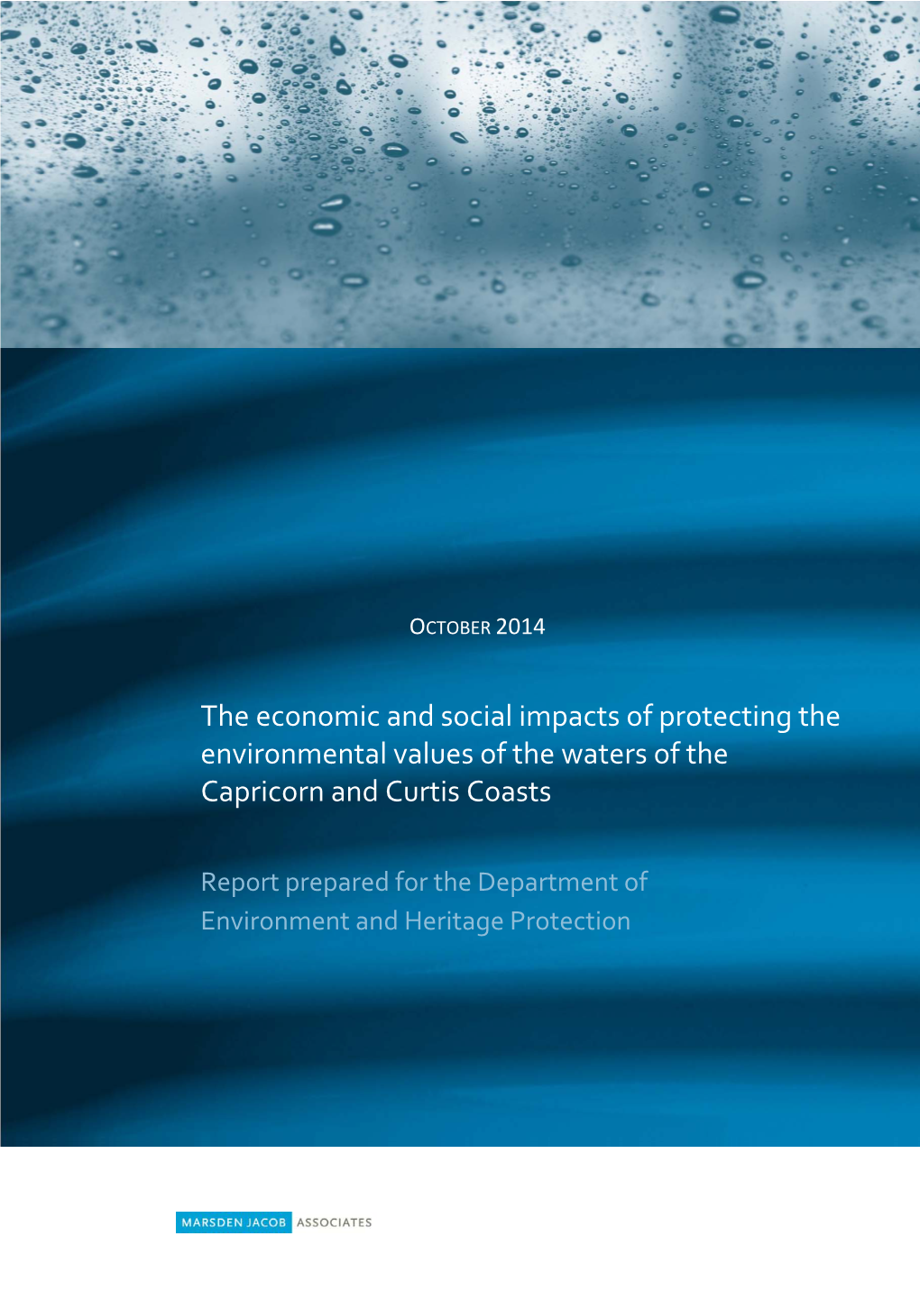 The Economic and Social Impacts of Protecting the Environmental Values of the Waters of the Capricorn and Curtis Coasts