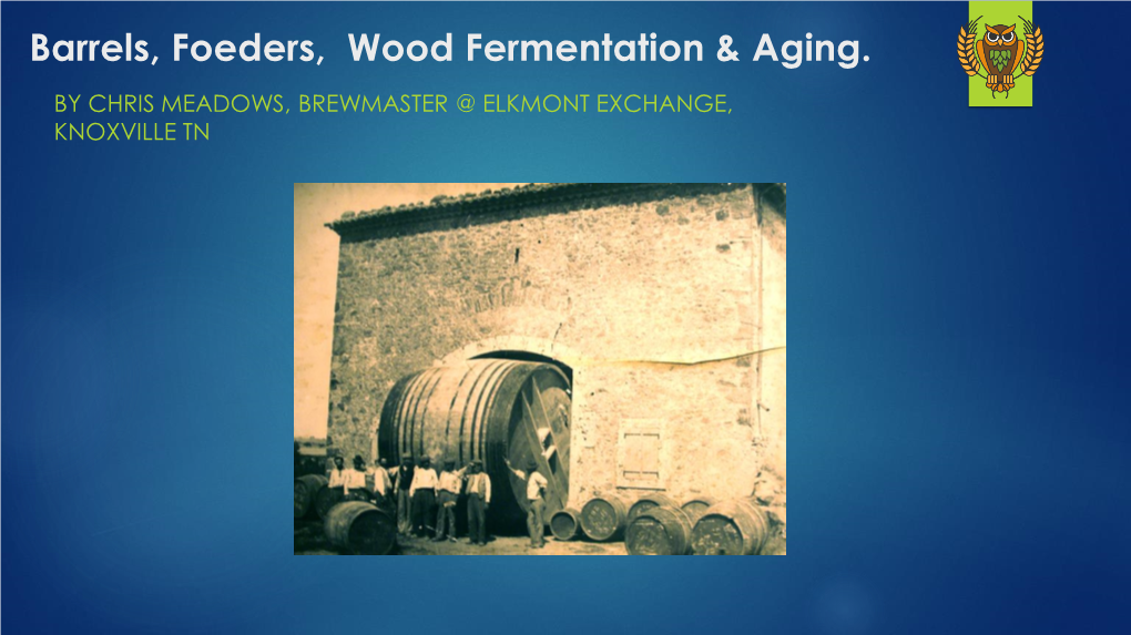 Barrels, Foeders, Wood Fermentation & Aging