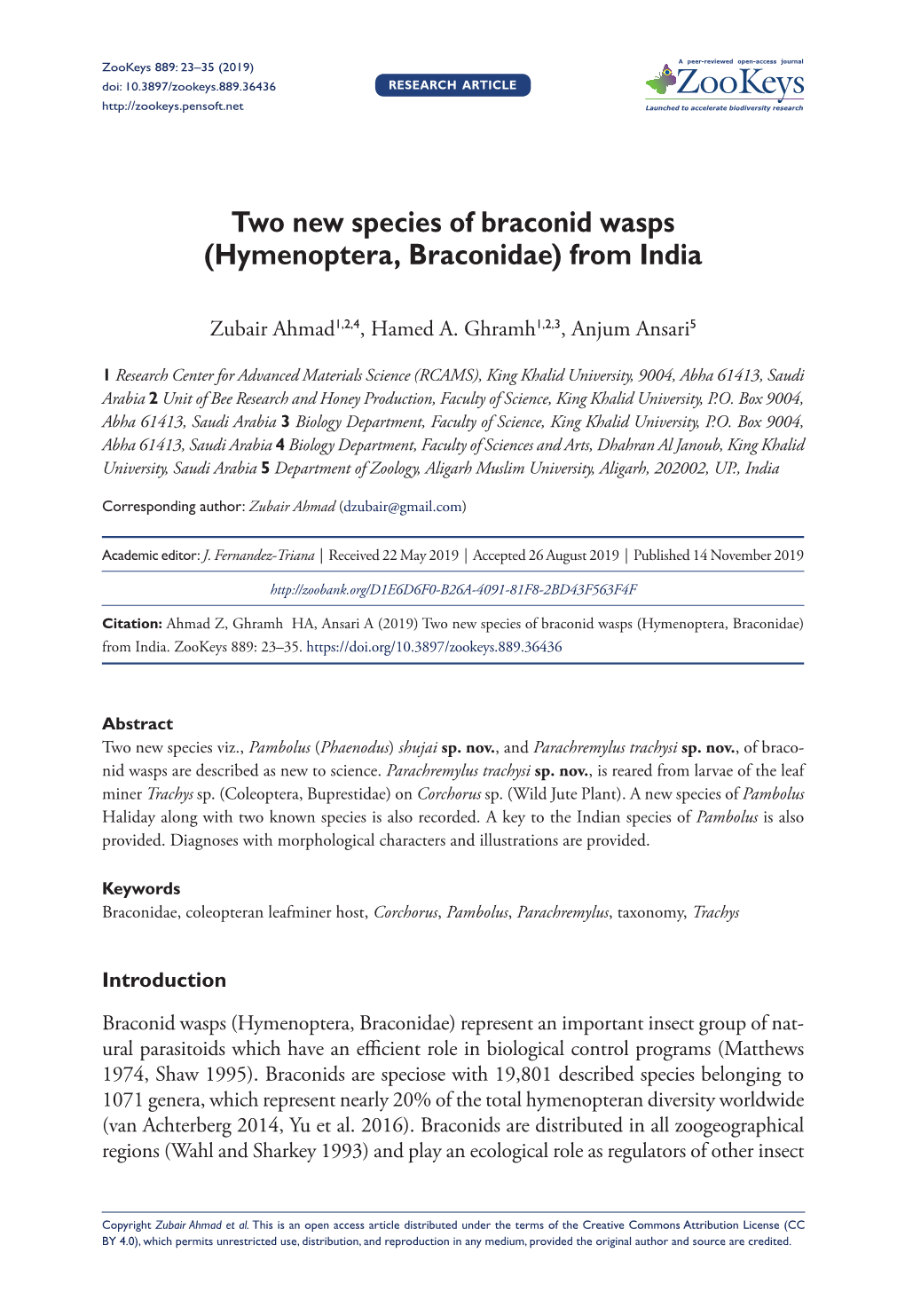 Hymenoptera, Braconidae) from India