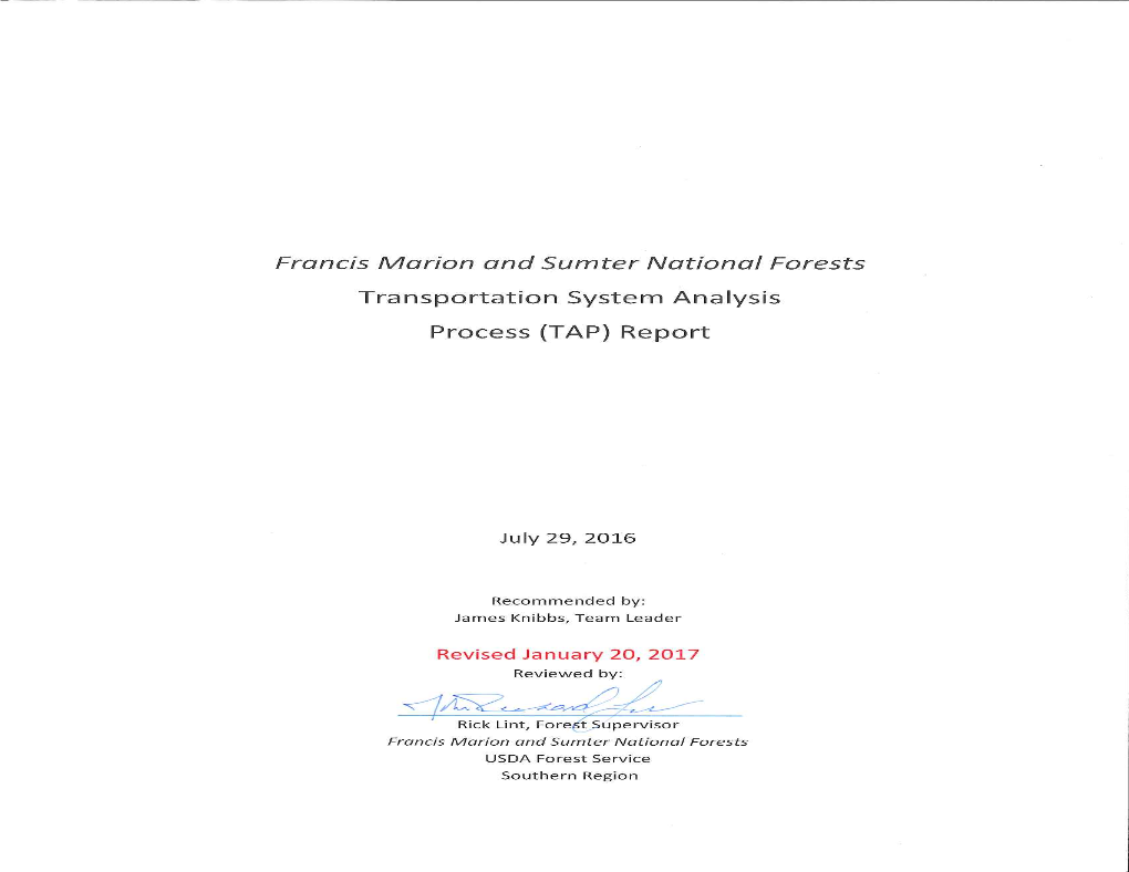 Francis Marion and Sumter National Forests –Travel Analysis Report Page 2