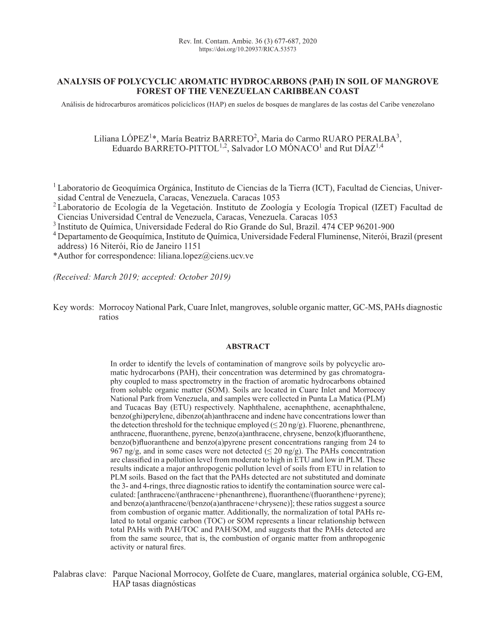 Analysis of Polycyclic Aromatic Hydrocarbons (Pah) in Soil Of