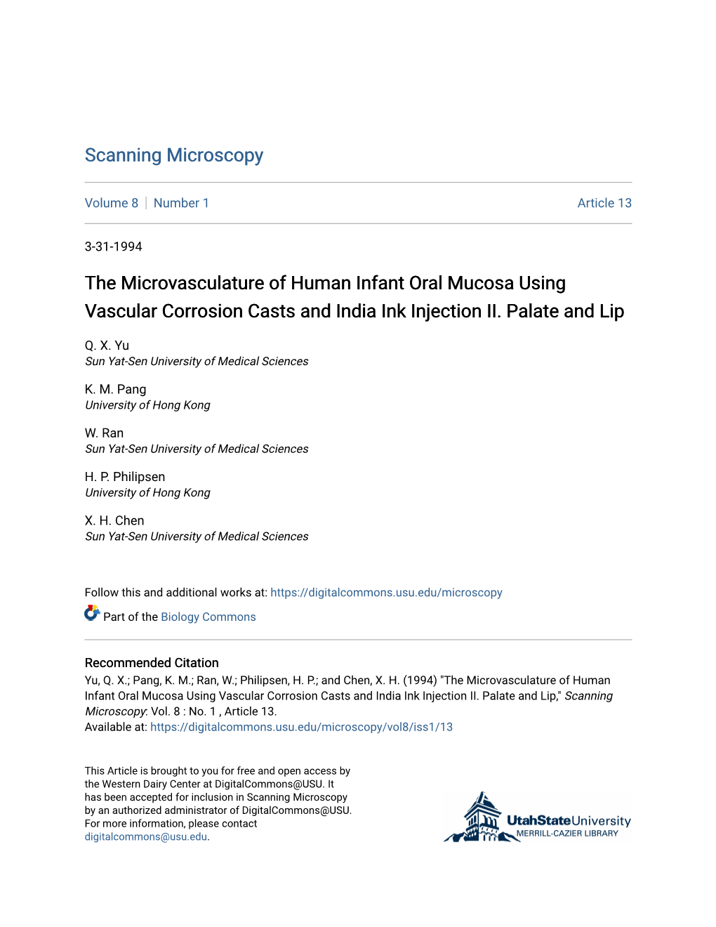 The Microvasculature of Human Infant Oral Mucosa Using Vascular Corrosion Casts and India Ink Injection II